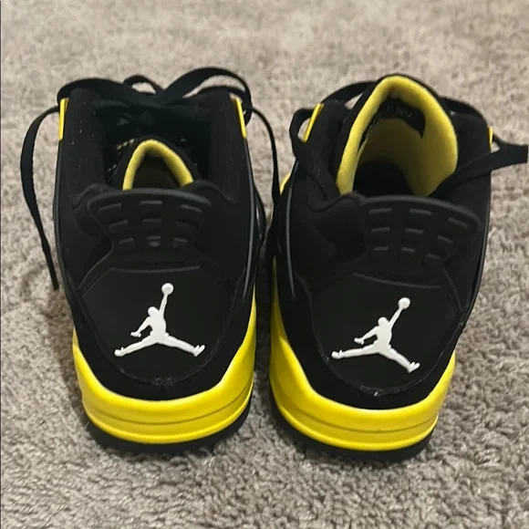 Jordan Men's Black and Yellow Sneakers - Picture 2 of 9
